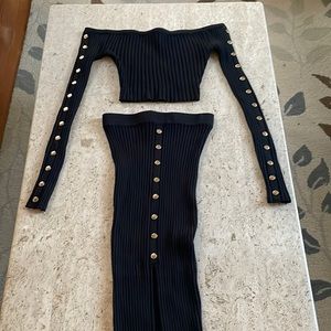 Black maxi 2 piece set